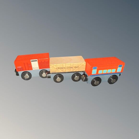 Set of 8 Magnetic Wooden Railway Trains Engines & Cars A25 - Picture 10 of 16